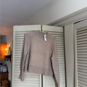 J crew beige rollneck sweater size medium